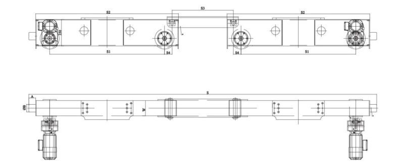 Overhead Crane CE Certificated Hollow Shaft End Carriage with Nord Motor