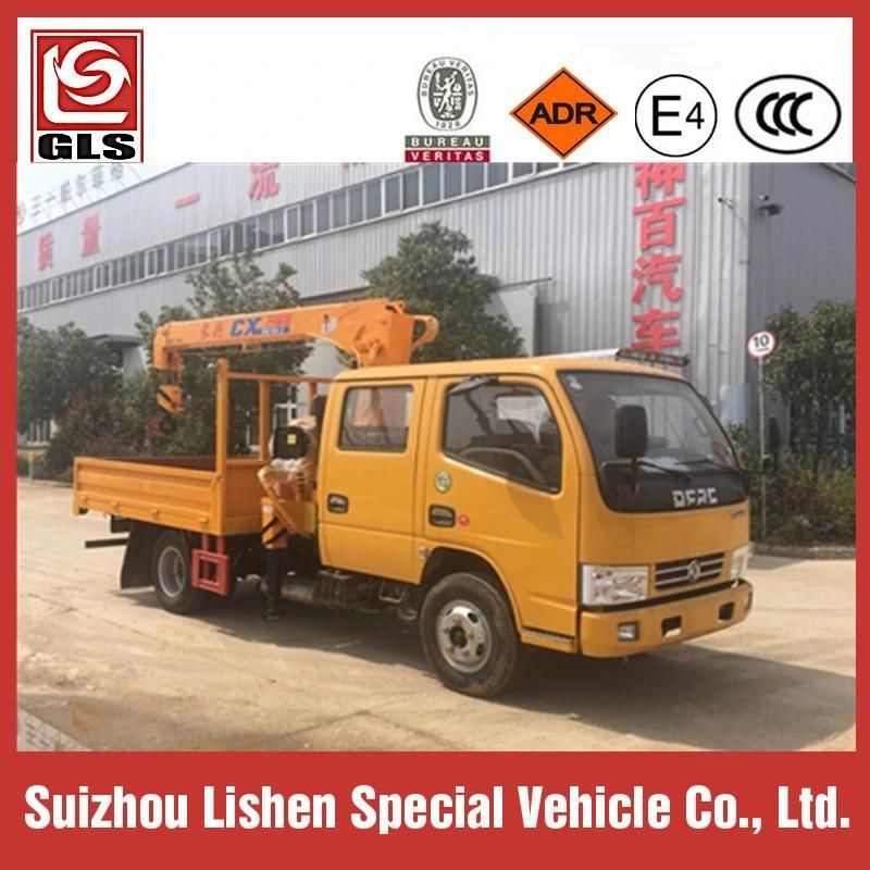 Dongfeng Double Cabin 3/4t Telescopic Crane Truck Mounted Crane