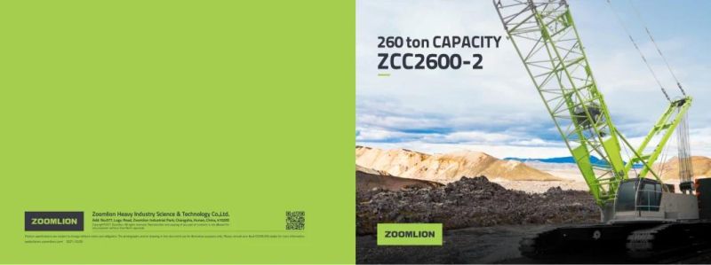 Zoomlion Zcc2600-2 New Product 260 T Crawler Crane with Lattice Boom
