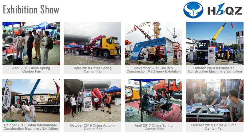 made in China HBQZ Hydraulic lifting crane 12  ton telescopic boom truck mounted cargo crane SQ12S4 cylinder wheel truck