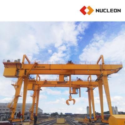 Scrap Yard Heavy Duty Load 15 Ton Double Girder Rail Track Gantry Crane with Cantilever Beam
