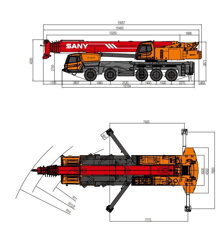 Sac1000 100 Ton All Terrain Crane Truck Crane Mobile Crane for Sale