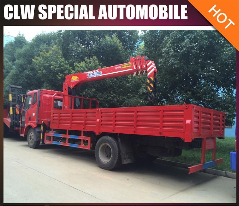 FAW 6t 8t 9t 10t Crane Truck with Telescopic Sany Palfinger Crane