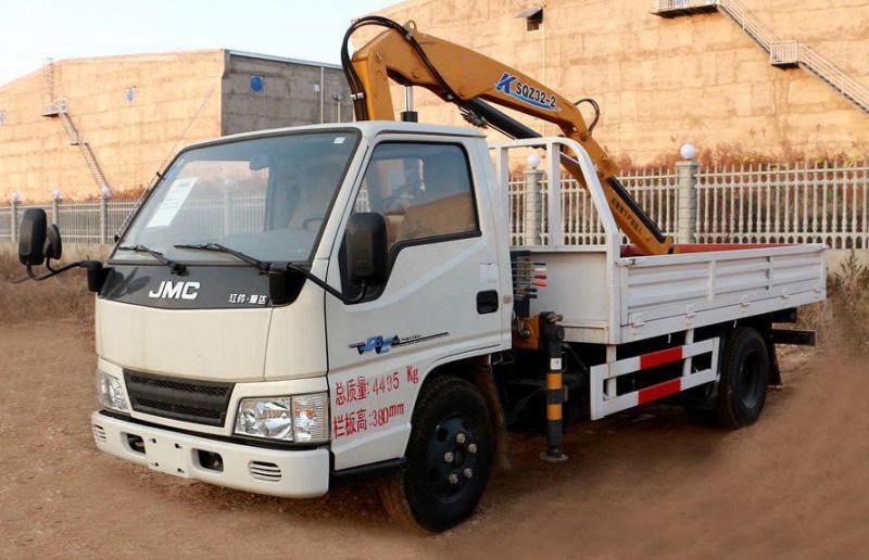 Jmc/JAC 2ton 3tons 3.2tons Construction Truck with Knuckle Folding Arm Crane