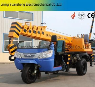 China Manufacturer 2 Ton Hydraulic Motor Tricycle Mounted Mobile Telescoped Crane for Lifting