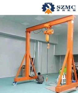 Hand Cranked Turbine Type Small Gantry Crane with Electric Hoist