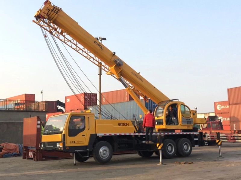 Official High Performance Brand New 25 Ton Hydraulic Construction Mobile Truck Crane Qy25K5d-1 Price for Sale