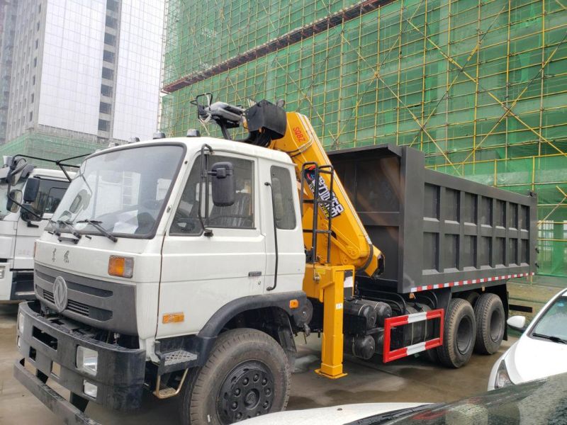 Low Price Dongfeng Tianlong Cargo Truck Mounted Crane 12 Ton Truck Crane for Sale