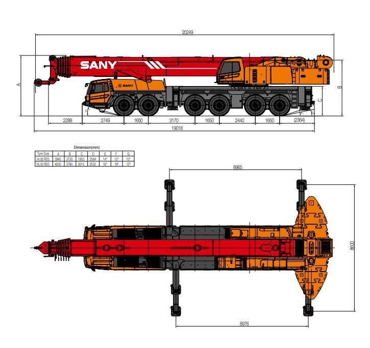 Top Brand Factory Price Sac3000s 300t 300 Ton All Terrain Truck Crane for Loading Cranes