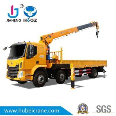 Made In China HBQZ 10 Ton Cranes Telescopic Boom SQ10S4 Truck Mounted Cargo Crane For Sale Cylinder Wheel Truck building material