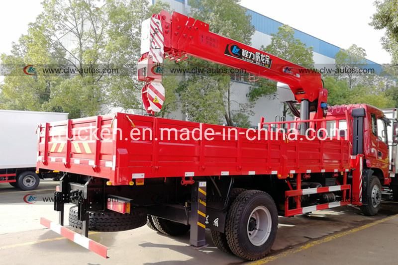FAW 8tons Cargo Truck with Straight Arm Crane Truck Mounted Telescopic Crane Truck with Construction Equipment