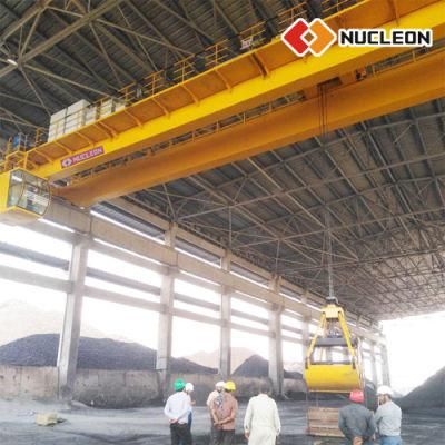 Nucleon Coal Shed Plant 5 Ton 10 Ton 20 Ton Double Girder Overhead Travelling Crane with Clamshell Bucket