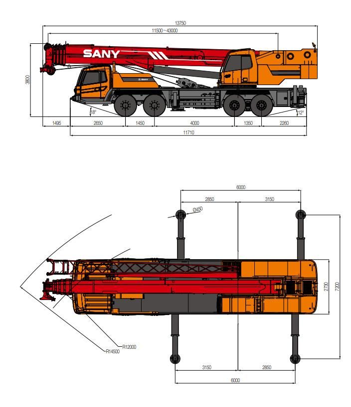 Hot Sale Factory Price 50t 50 Tons Stc500 Truck Crane