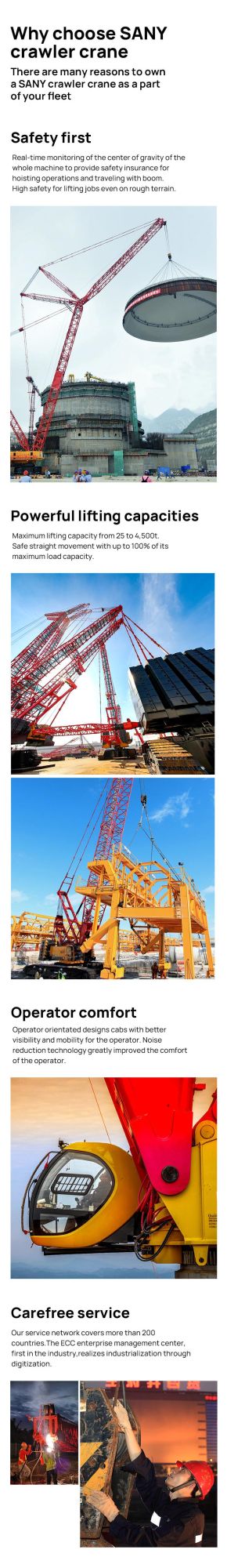 100 Tons Crawler Crane Sany Scc1000A Lifting Machine