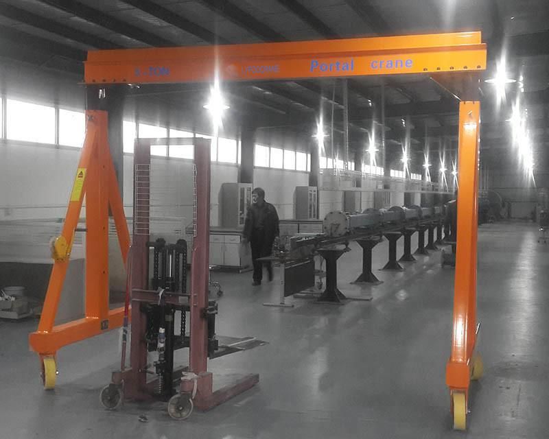 Emh1 Height Adjustable Potable Gantry Crane by Manual Winch 1t, 2t, 3t, 5t, 10t