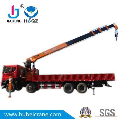 made in chinaHBQZ SQ12S4 12 Ton Telescopic Boom Truck Mounted Crane China Manufacturer cylinder wheel truck building material