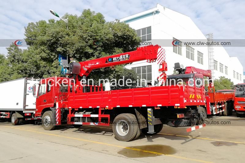 FAW 8tons Cargo Truck with Straight Arm Crane Truck Mounted Telescopic Crane Truck with Construction Equipment