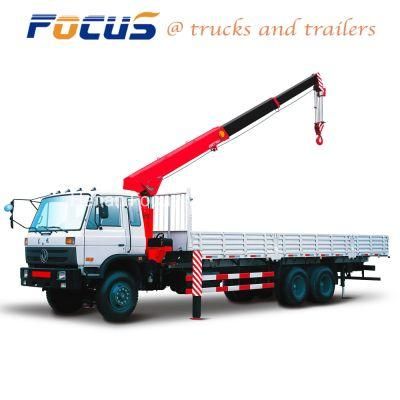 9t Platform Hydraulic Mobile Crane / Boom Truck Crane with Brick Clamp Attachment for Tender