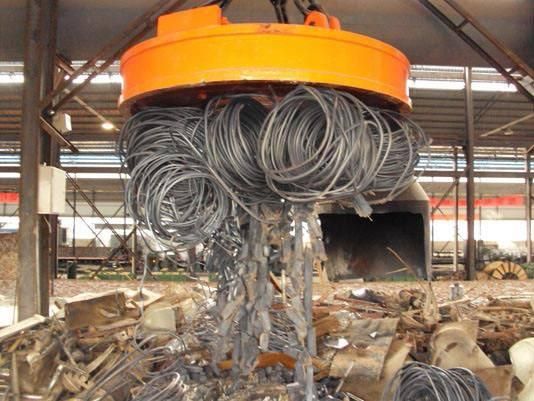 Steel Factory Using Bulk Steel Bars Handling Overhead Crane with Cubic Electromagnet Truck
