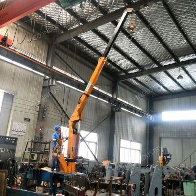 Ouco 0.7t6m Hydraulic Telescopic Marine Crane Stable Operation