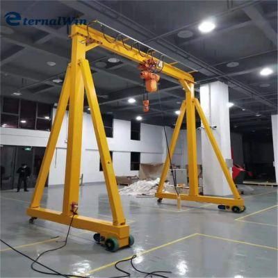 Small Mobile Rubber Tire Gantry Crane with Electric Hoist
