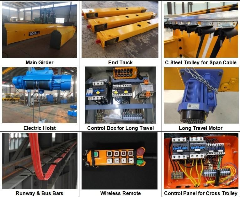 China Crane Manufacturer Single Girder Overhead Bridge Crane 5 Ton 10 Ton 15 Ton