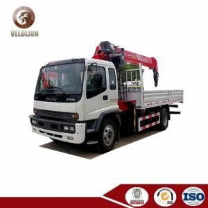 Japaniese Brand Isuzu 190HP 8000kg 8t Straight Boom Crane Truck Self Loader Truck with Boom Crane for Sale