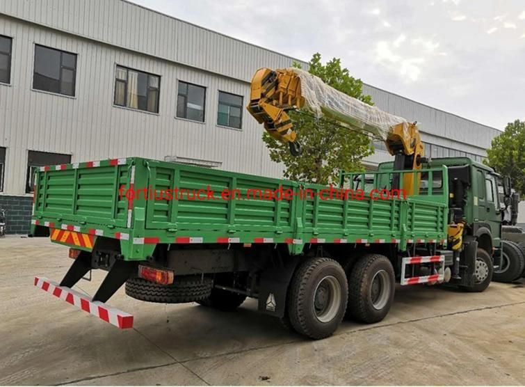 Sinotruk Heavy Duty HOWO 6X4 8X4 371HP 15t 20t Cargo Truck Mounted Crane for Transport