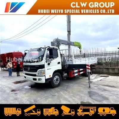 Foton Hydraulic Telescopic Boom Crane Truck Mounted 5tons Crane Cargo Truck with 4 Stages Crane
