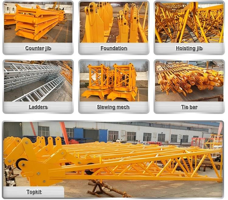 H5613 6t Boom Length 56 Meters Korean Nude Photo Tower Crane Flat Top Tower Crane Height Tonnage Can Be Customized Crane
