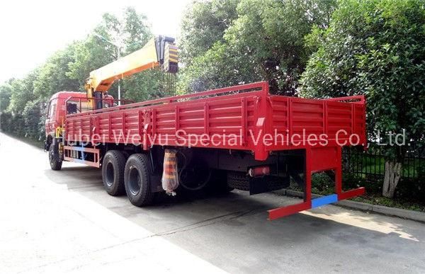 Dongfeng/Howo/Foton/Isuzu/FAW 6*4 10Ton Hoisting Truck Mounted with Hydraulic Straight 4-Arm Telescopic Boom Crane