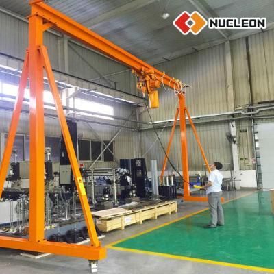 Workshop Free Moving Height Adjustable Steel Portable Gantry Crane 3 T for Injection Molding