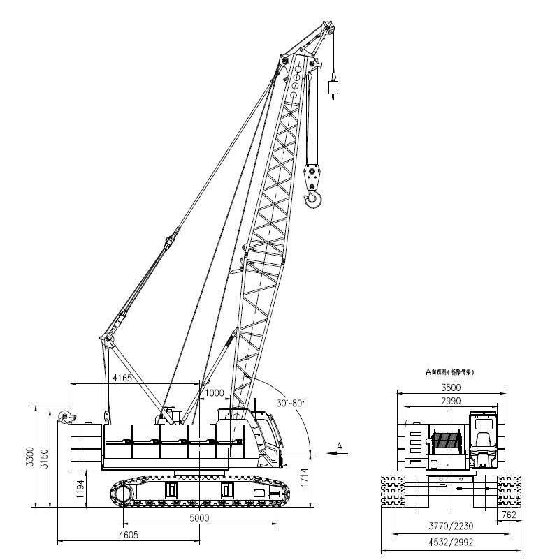 Popular Selling China 100 Ton Crawler Crane Lifting Crane Zcc1000A