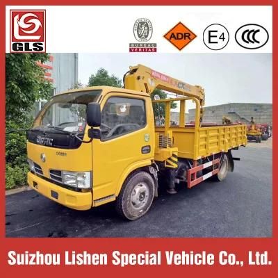 Dongfeng Lifting Height 8m Working Range 6.5m 4ton 3 Arms Crane 4X2 6 Wheels LHD/Rhd Truck Mounted Crane