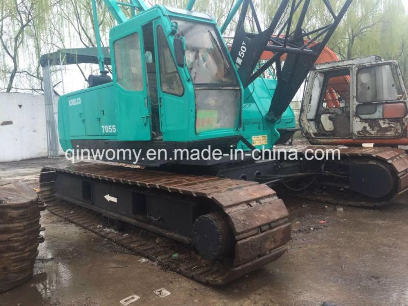 Japan Lifting Equipment 7055model Used Kobelco Hydraulic Tracked Cranes