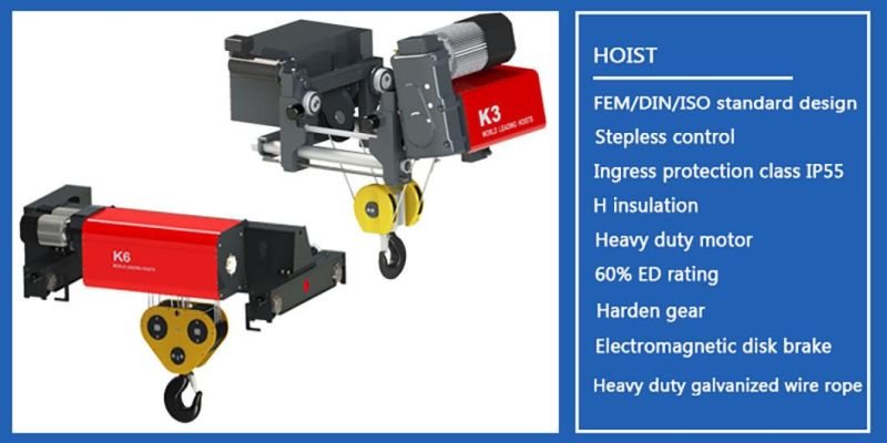 Lh Type 20ton-16.5m Electric Trolly Travelling Hoist Double Beam Overhead Crane