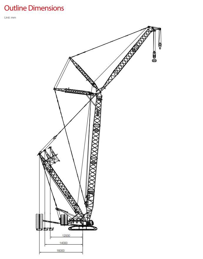 Hoisting Equipment 500t Crawler Crane Scc5000A Crawler Crane 500 Ton Crawler Crane