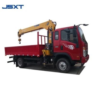 Jushixin Sinotruck HOWO Crane Truck 4X2 Telescoping Hydraulic Boom Straight Arm