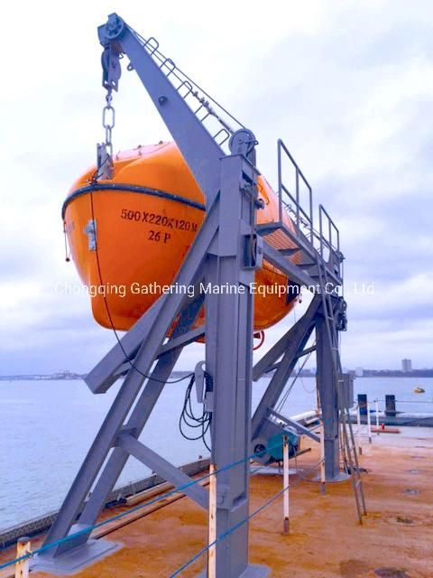 50 Kn-170 Kn Solas Gravity Luffing Arm Type Davit for Enclosed Lifeboat