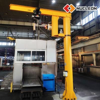 China Premium Manufacturer Workshop Post Mounted Jib Crane 2 Ton with Electric Trolley Hoist