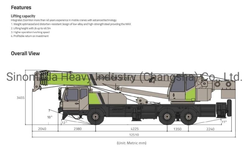Zoomlion 25/55 Ton New Truck Crane with Factory Price (QY50V)