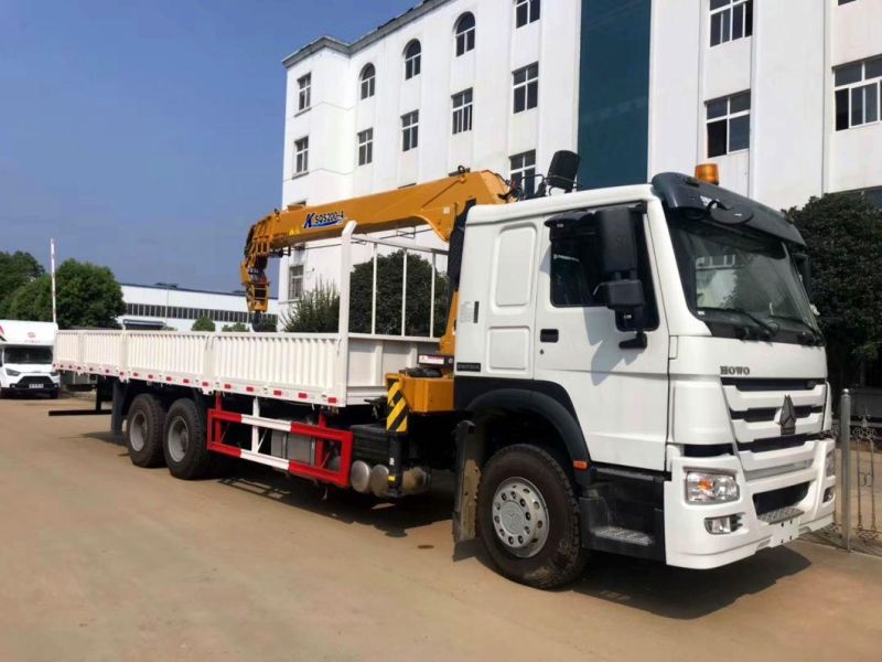 HOWO 10 Wheels Dump Truck Mounted Knuckle Crane 20ton Loading