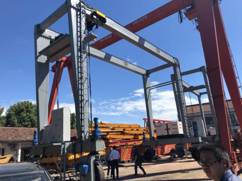 10t Rubber Tired Gantry Crane with Electric Hoist