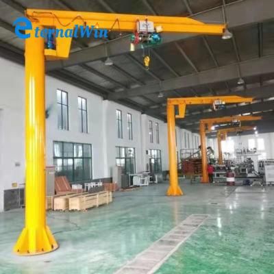 0.25t-5ton Workshop Mounted Lifting Equipment Rotating 360 Degree Jib Crane with Wire Rope Electric Hoist