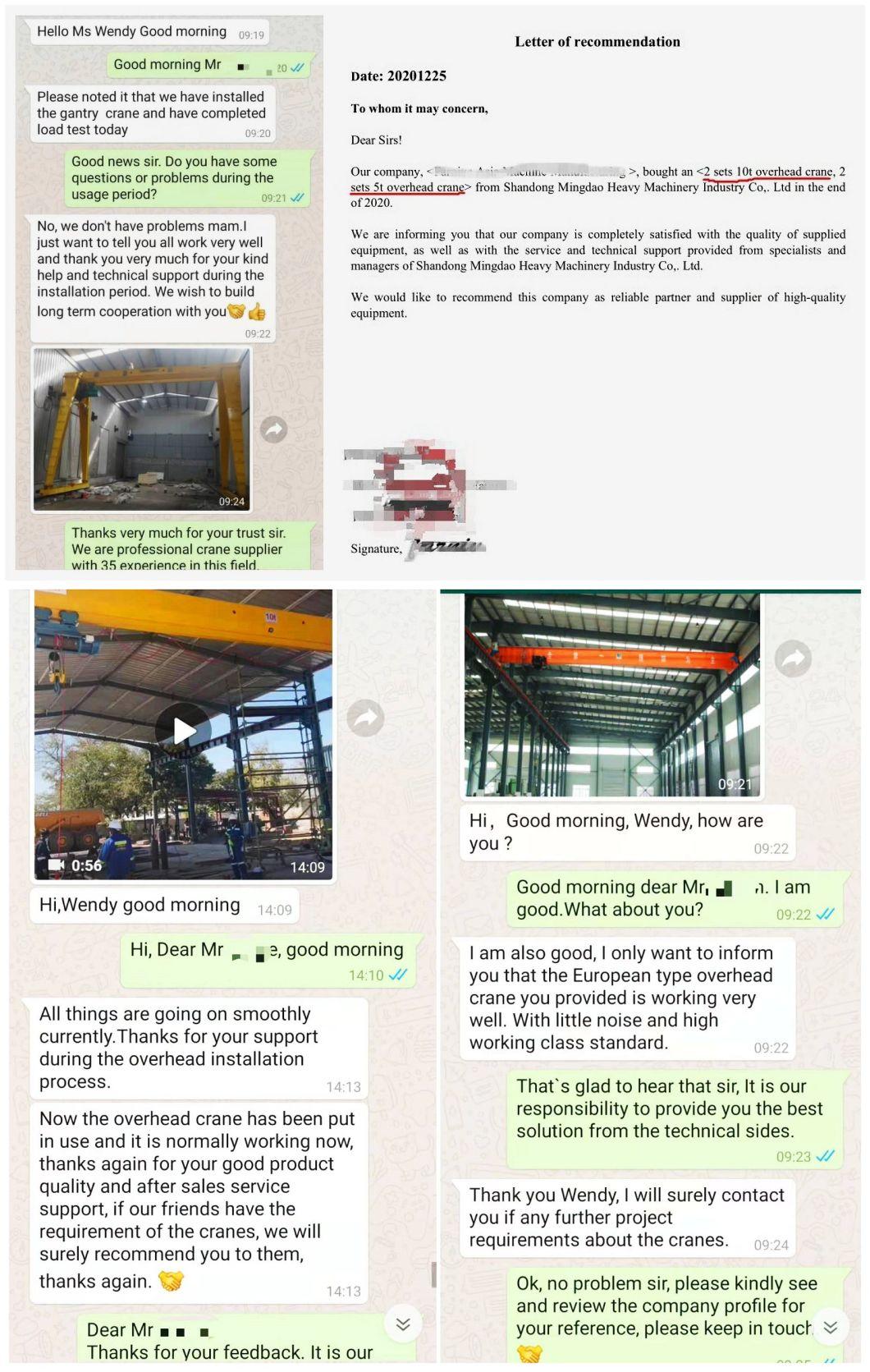 Factory Workshop Using Travelling Mobile Electric Hoist Eot Overhead Bridge Crane Materials Lifting Equipment Manufacture