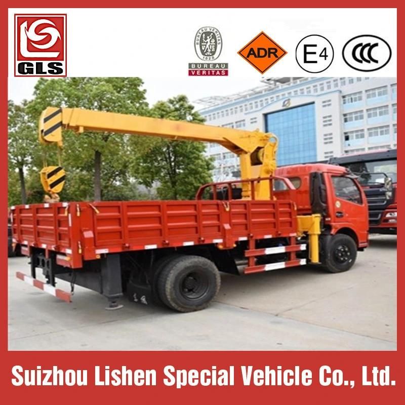 6 Wheels Dongfeng 2 Tons Crane Truck Mounted with Crane