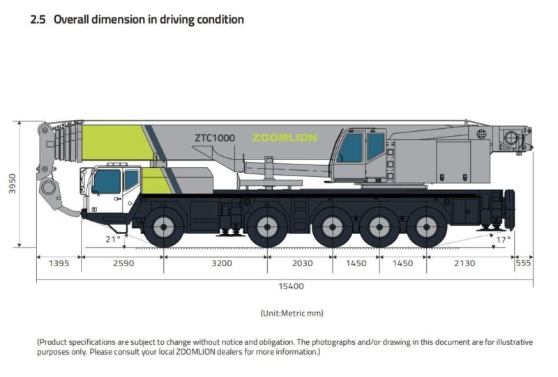 Widely Used Truck Crane 1000ton Zoomlion Heavy Crane with Factory Price