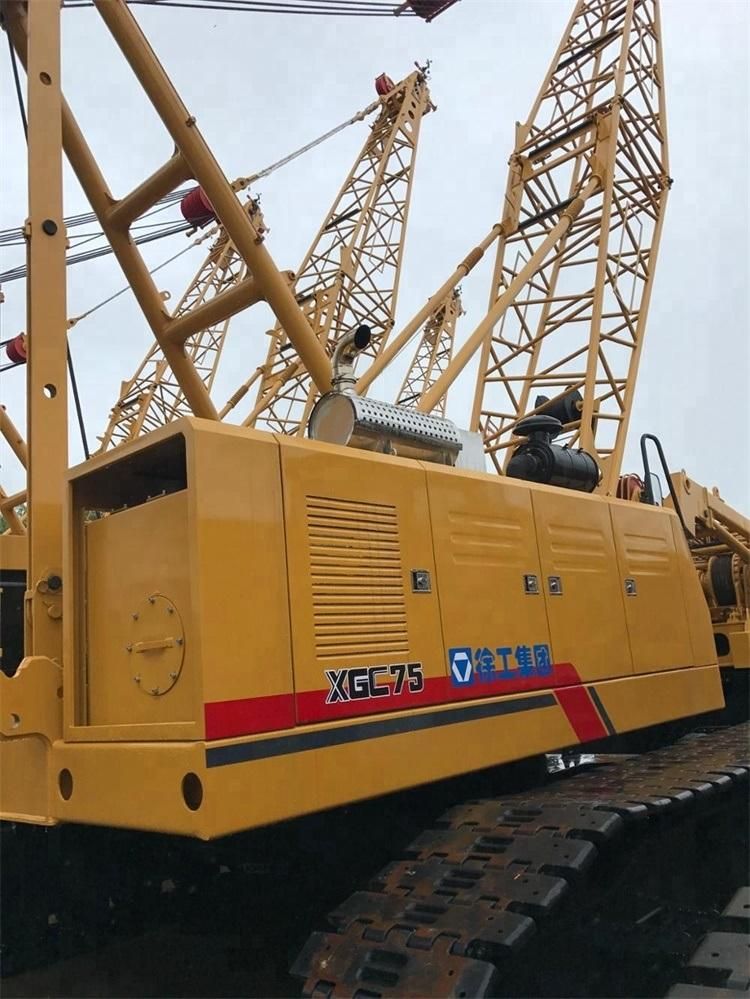 China New 75ton Crawler Crane Xgc75 Lattice Boom Crane