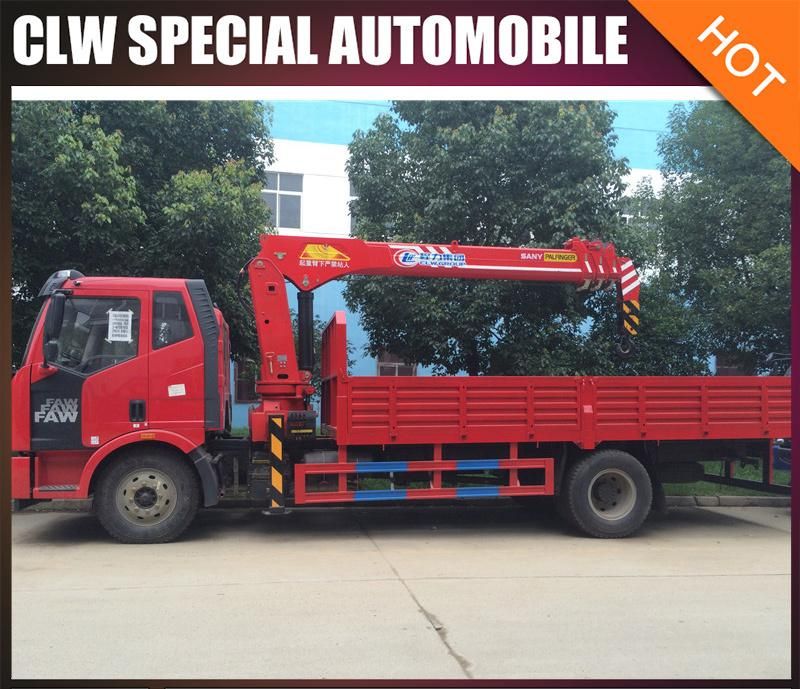 FAW 6t 8t 9t 10t Crane Truck with Telescopic Sany Palfinger Crane