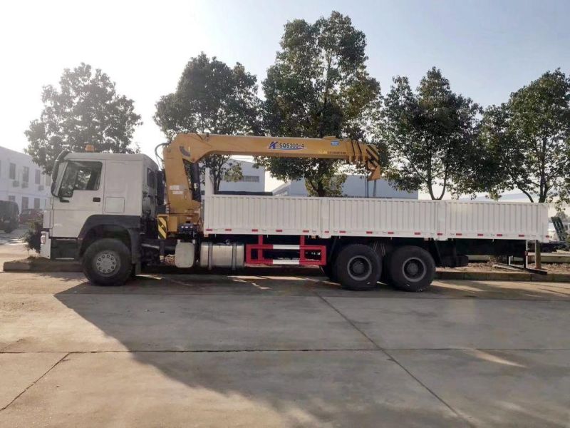 HOWO 10 Wheels Dump Truck Mounted Knuckle Crane 20ton Loading